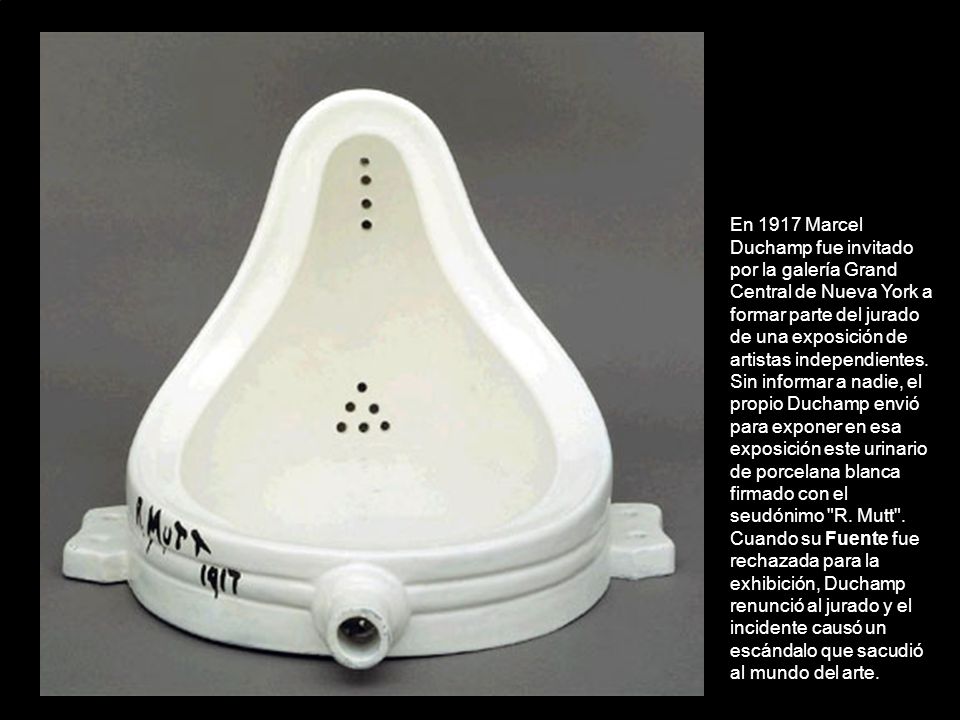 En 1917 Marcel Duchamp fue invitado por la galería Grand Central de Nueva York a formar parte del jurado de una exposición de artistas independientes.