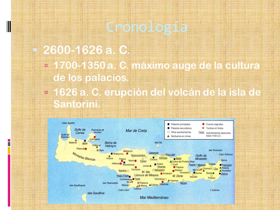 Cronología a. C a. C. máximo auge de la cultura de los palacios.