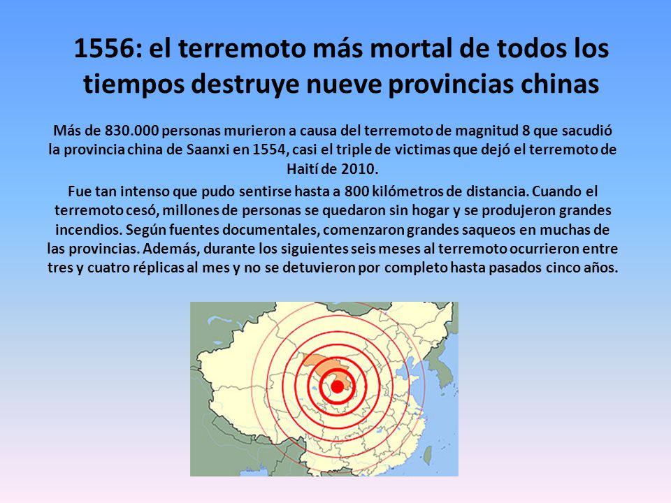 1556: el terremoto más mortal de todos los tiempos destruye nueve provincias chinas