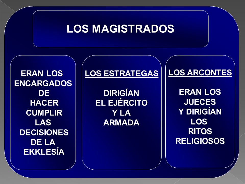 LOS MAGISTRADOS ERAN LOS ENCARGADOS DE HACER CUMPLIR LAS DECISIONES