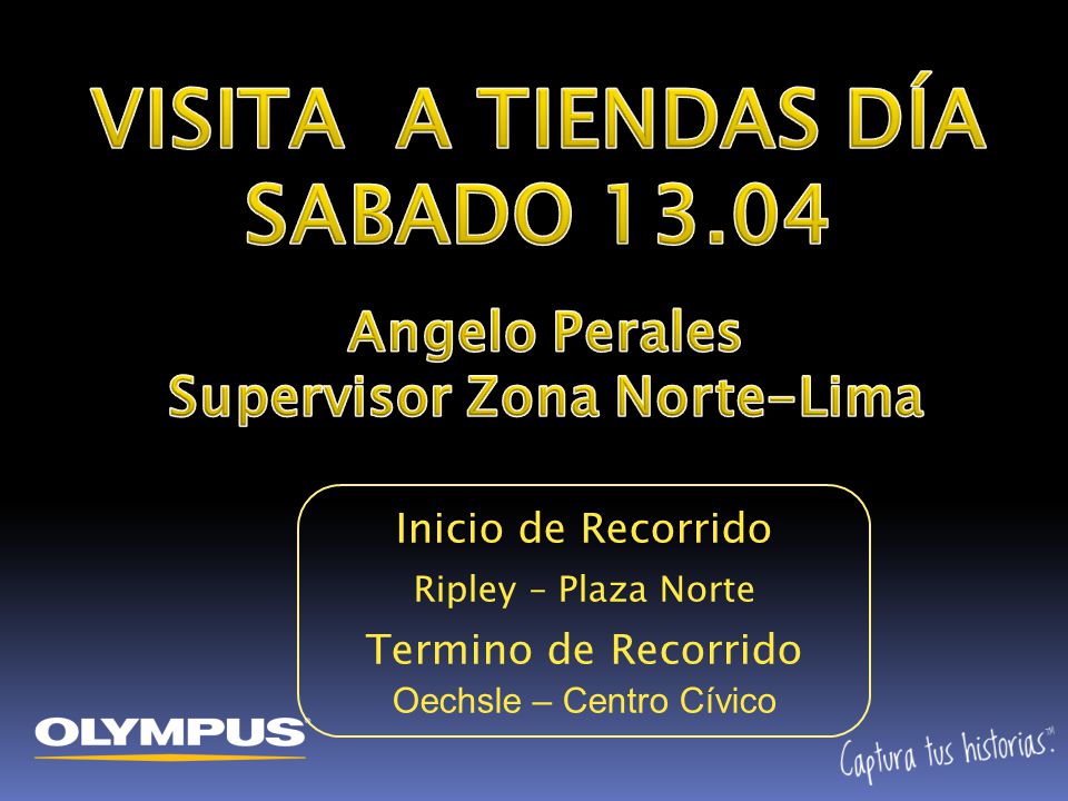 VISITA A TIENDAS DÍA SABADO Supervisor Zona Norte-Lima