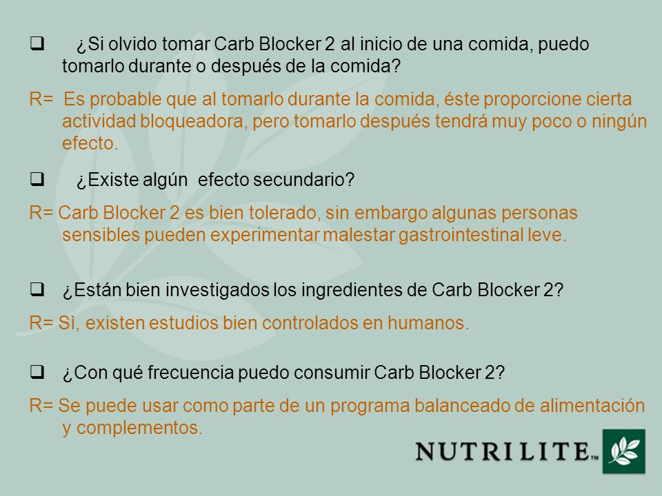 ¿Si olvido tomar Carb Blocker 2 al inicio de una comida, puedo tomarlo durante o después de la comida