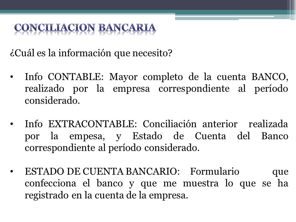 CONCILIACION BANCARIA