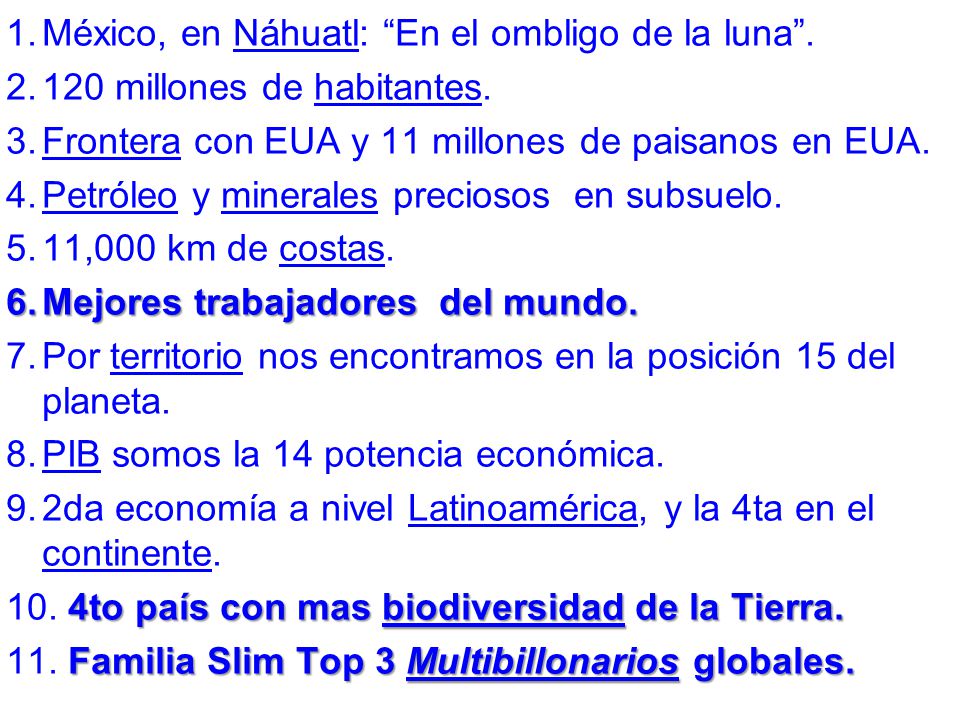 México, en Náhuatl: En el ombligo de la luna .
