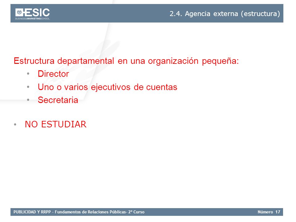 2.4. Agencia externa (estructura)