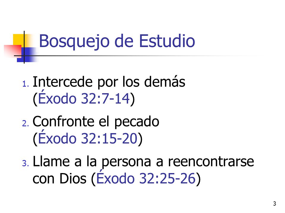 Bosquejo de Estudio Intercede por los demás (Éxodo 32:7-14)