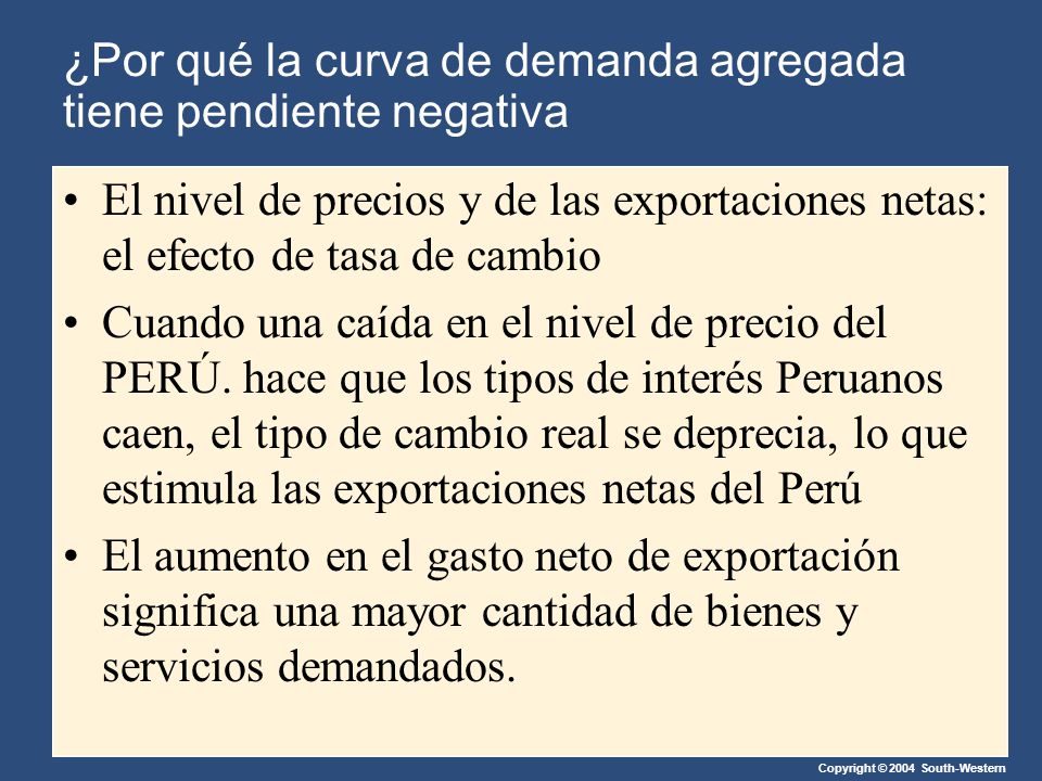 ¿Por qué la curva de demanda agregada tiene pendiente negativa