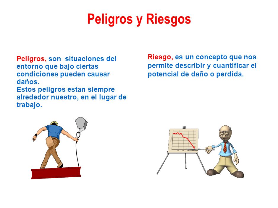 Peligros y Riesgos Riesgo, es un concepto que nos permite describir y cuantificar el potencial de daño o perdida.