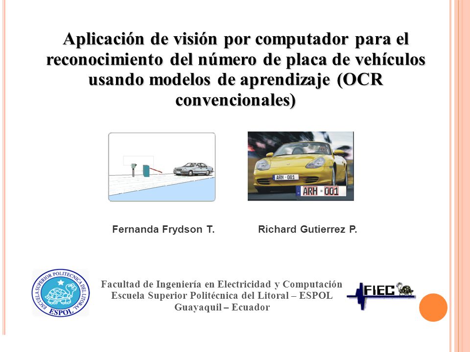 Aplicación de visión por computador para el reconocimiento del número de placa de vehículos usando modelos de aprendizaje (OCR convencionales)