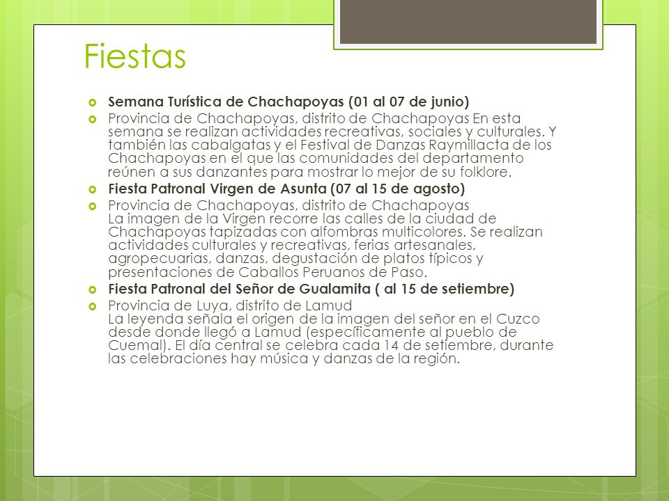 Fiestas Semana Turística de Chachapoyas (01 al 07 de junio)