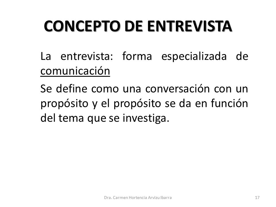 CONCEPTO DE ENTREVISTA