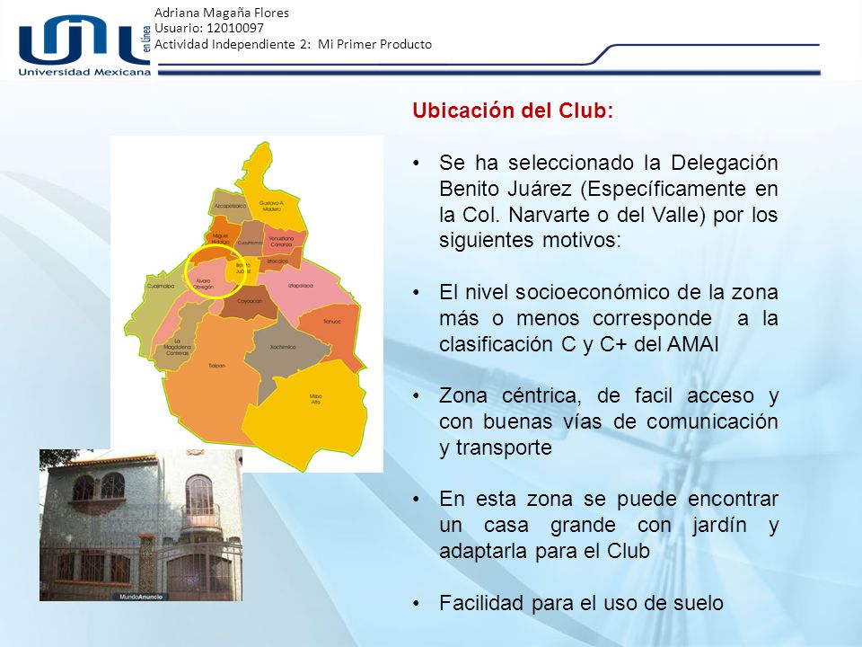 Ubicación del Club: Se ha seleccionado la Delegación Benito Juárez (Específicamente en la Col. Narvarte o del Valle) por los siguientes motivos: