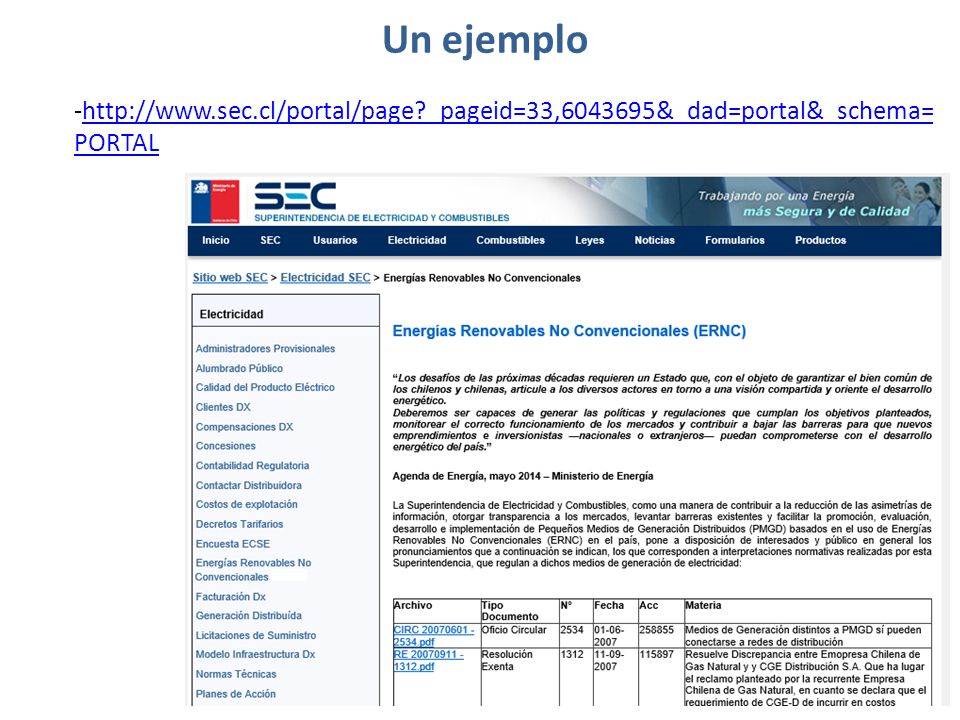 Un ejemplo   _pageid=33, &_dad=portal&_schema=PORTAL.
