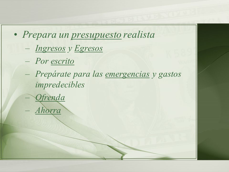Prepara un presupuesto realista