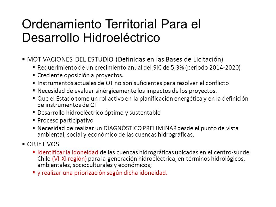 Ordenamiento Territorial Para el Desarrollo Hidroeléctrico