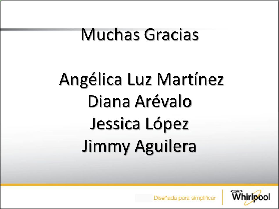 Muchas Gracias Angélica Luz Martínez Diana Arévalo Jessica López Jimmy Aguilera