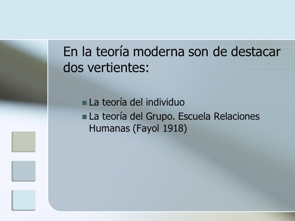 En la teoría moderna son de destacar dos vertientes: