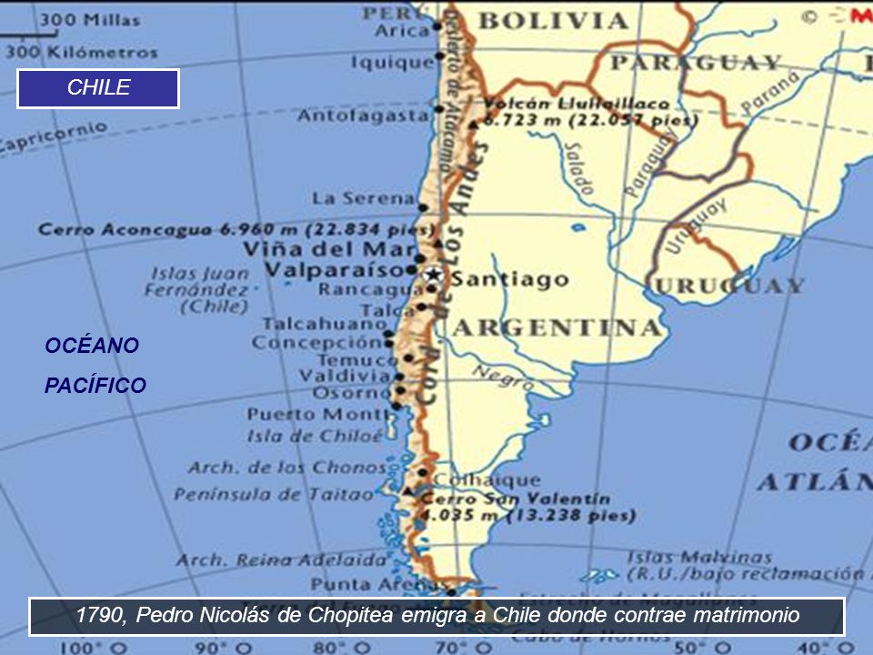 CHILE OCÉANO PACÍFICO 1790, Pedro Nicolás de Chopitea emigra a Chile donde contrae matrimonio
