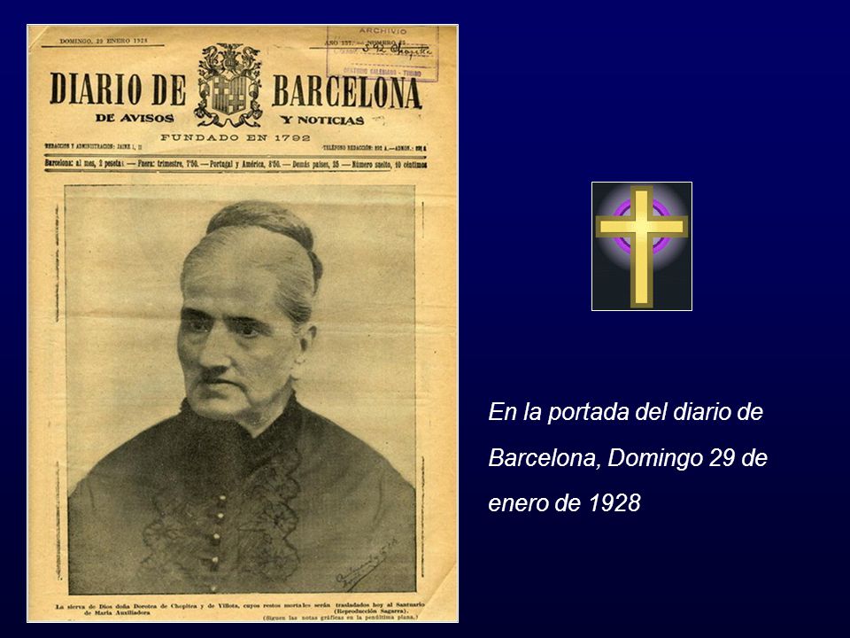 En la portada del diario de Barcelona, Domingo 29 de enero de 1928