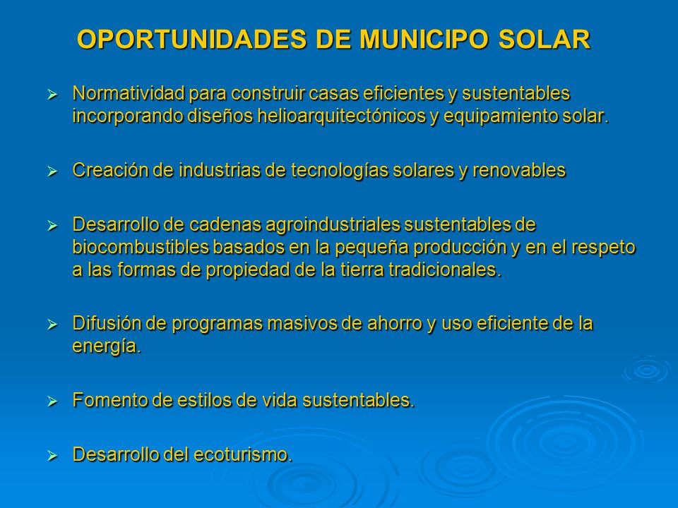 OPORTUNIDADES DE MUNICIPO SOLAR