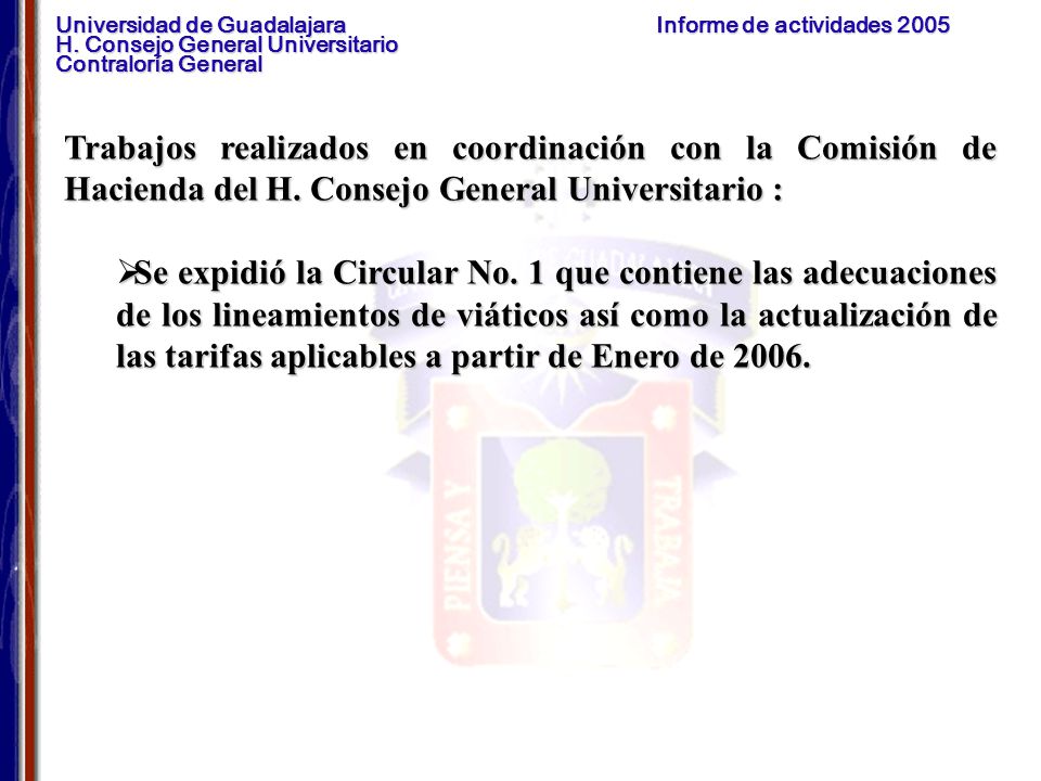 Trabajos realizados en coordinación con la Comisión de Hacienda del H