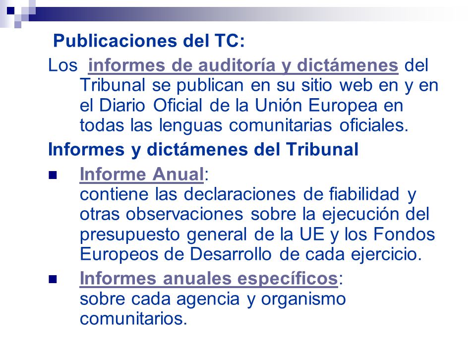 Publicaciones del TC: