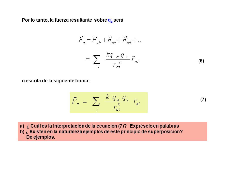 Por lo tanto, la fuerza resultante sobre qa será