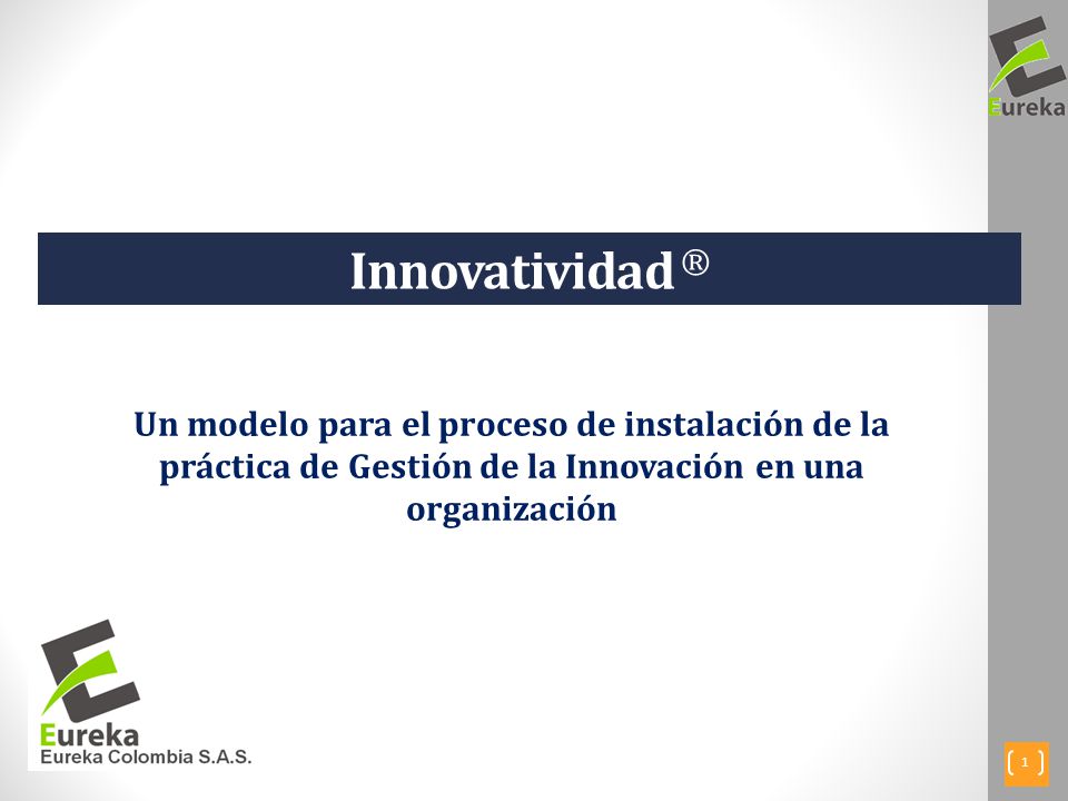 Innovatividad ® Un modelo para el proceso de instalación de la práctica de Gestión de la Innovación en una organización.