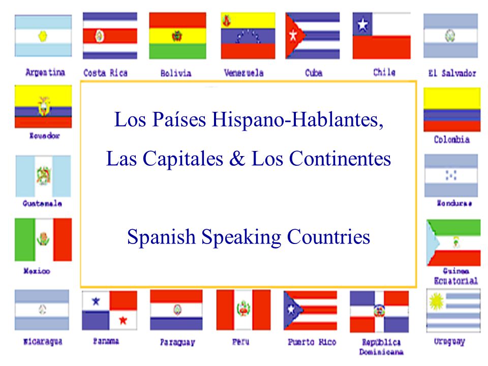 Los Países Hispano-Hablantes, Las Capitales & Los Continentes