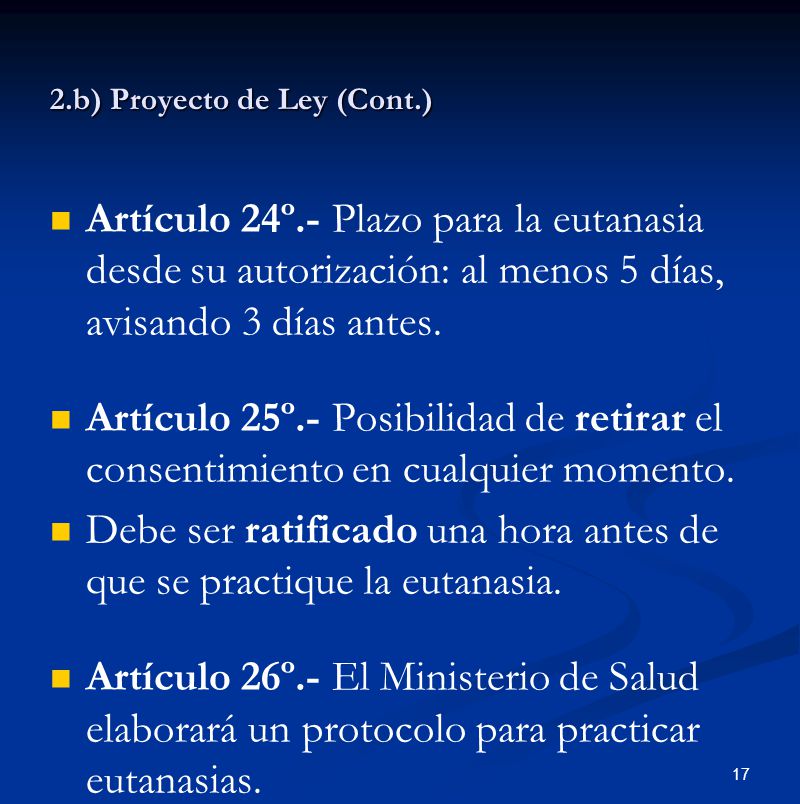 2.b) Proyecto de Ley (Cont.)