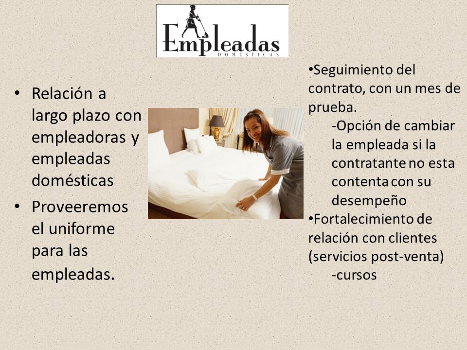 Relación a largo plazo con empleadoras y empleadas domésticas