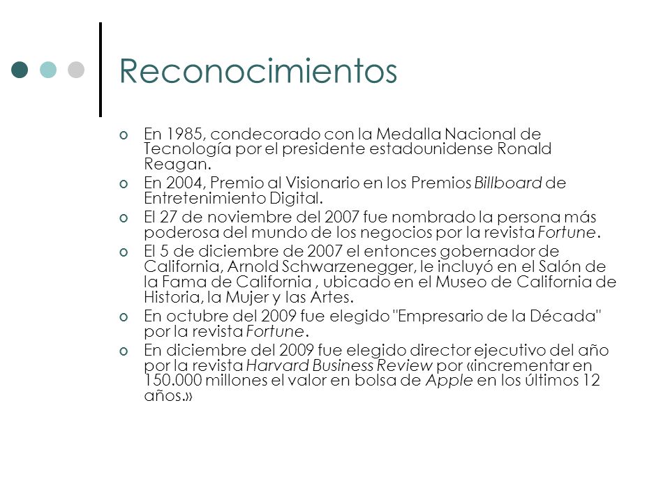 Reconocimientos En 1985, condecorado con la Medalla Nacional de Tecnología por el presidente estadounidense Ronald Reagan.
