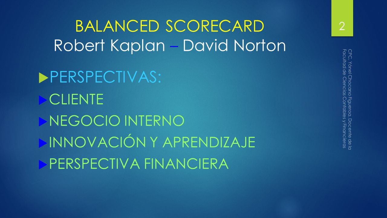 BALANCED SCORECARD Robert Kaplan – David Norton