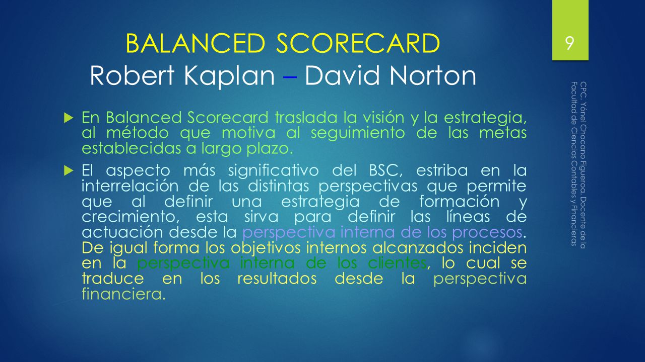 BALANCED SCORECARD Robert Kaplan – David Norton