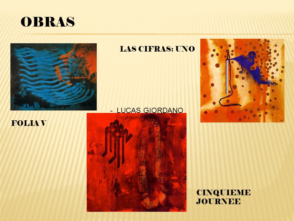 OBRAS LAS CIFRAS: UNO - LUCAS GIORDANO FOLIA V CINQUIEME JOURNEE
