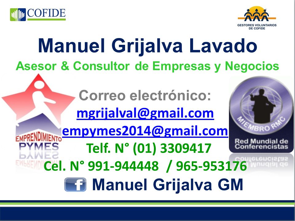 Manuel Grijalva Lavado Asesor & Consultor de Empresas y Negocios