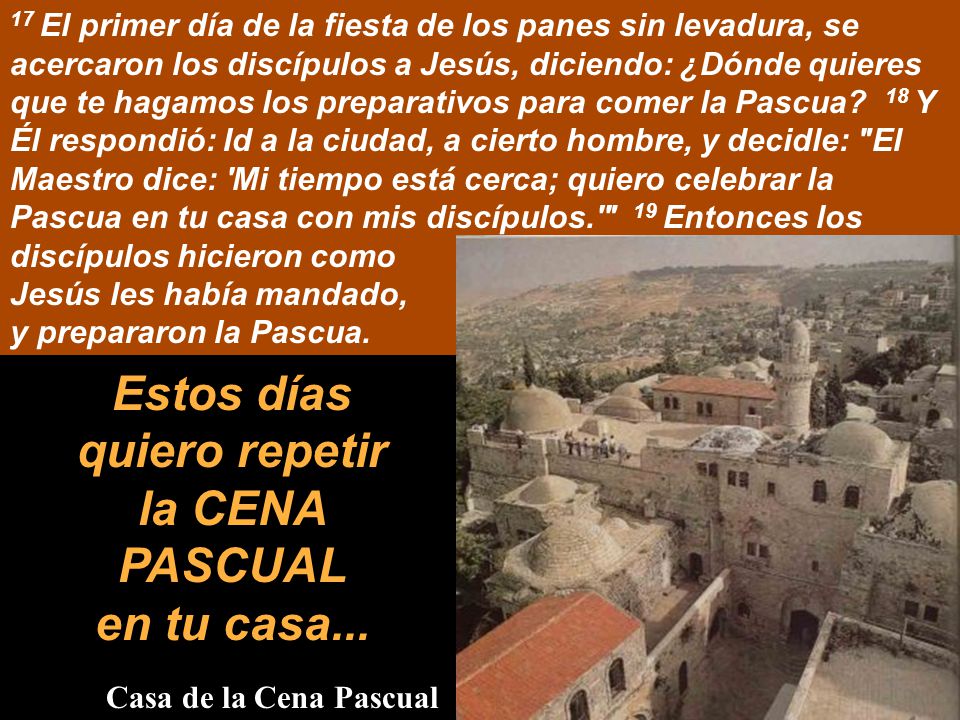 Estos días quiero repetir la CENA PASCUAL en tu casa...