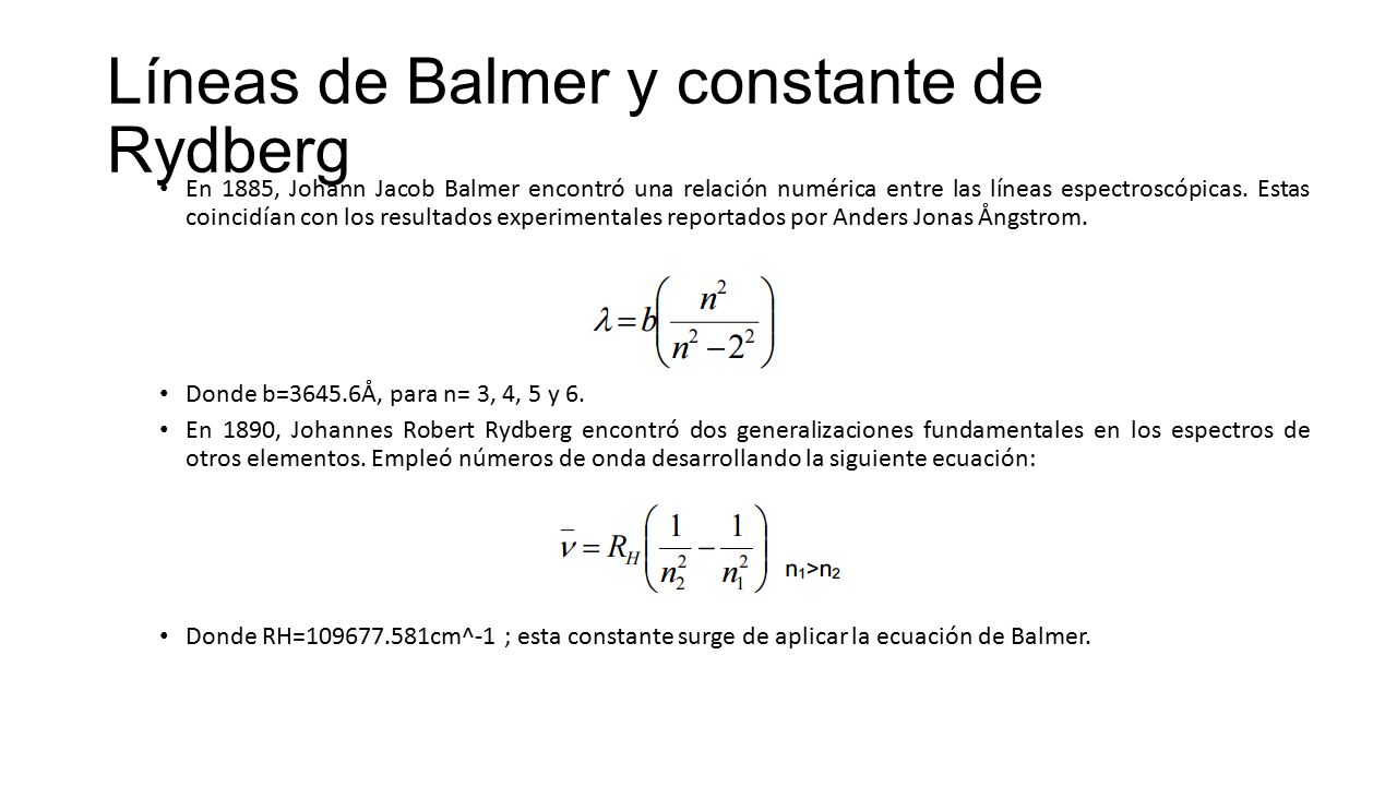 Líneas de Balmer y constante de Rydberg