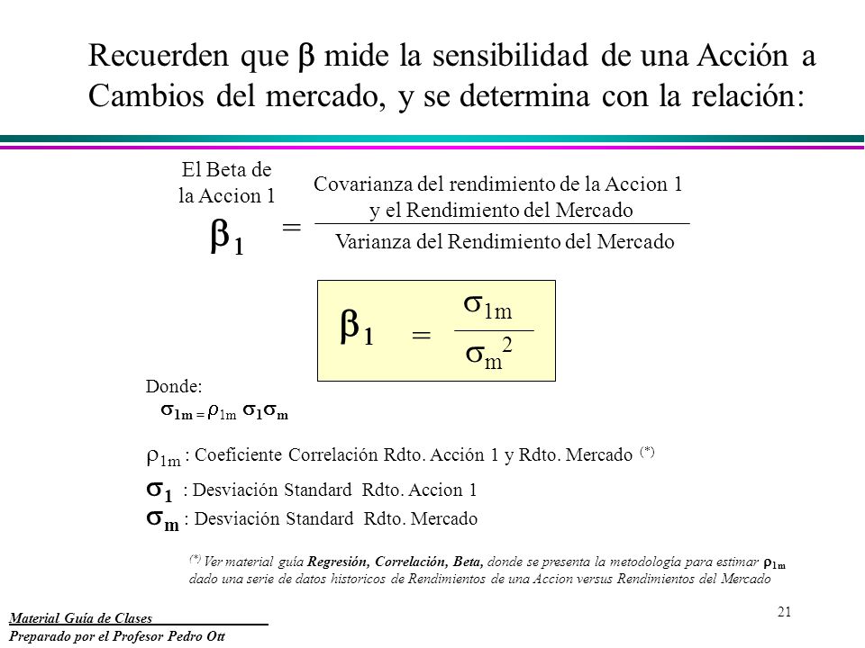 1 Recuerden que  mide la sensibilidad de una Acción a