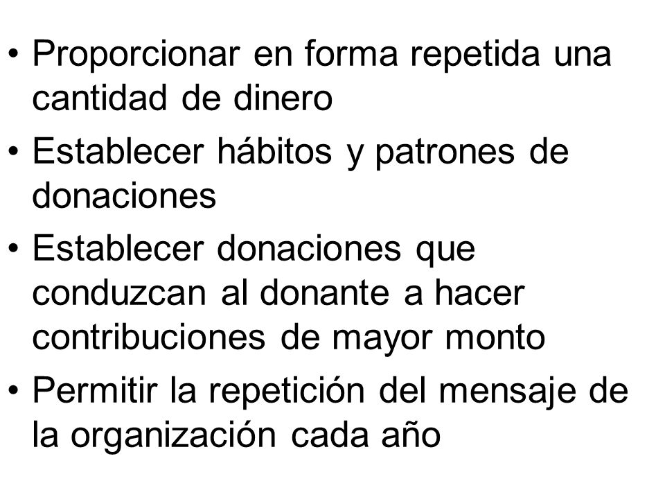 Proporcionar en forma repetida una cantidad de dinero