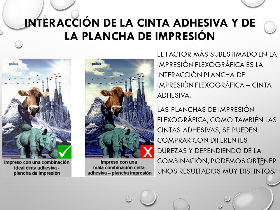 Interacción de la cinta adhesiva y de la plancha de impresión