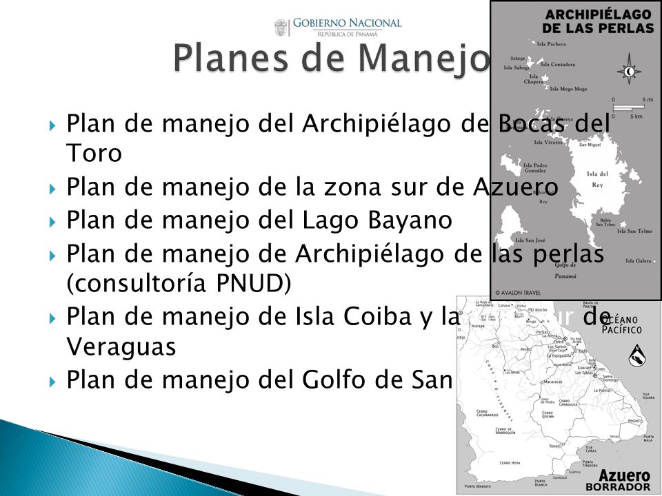 Planes de Manejo Plan de manejo del Archipiélago de Bocas del Toro