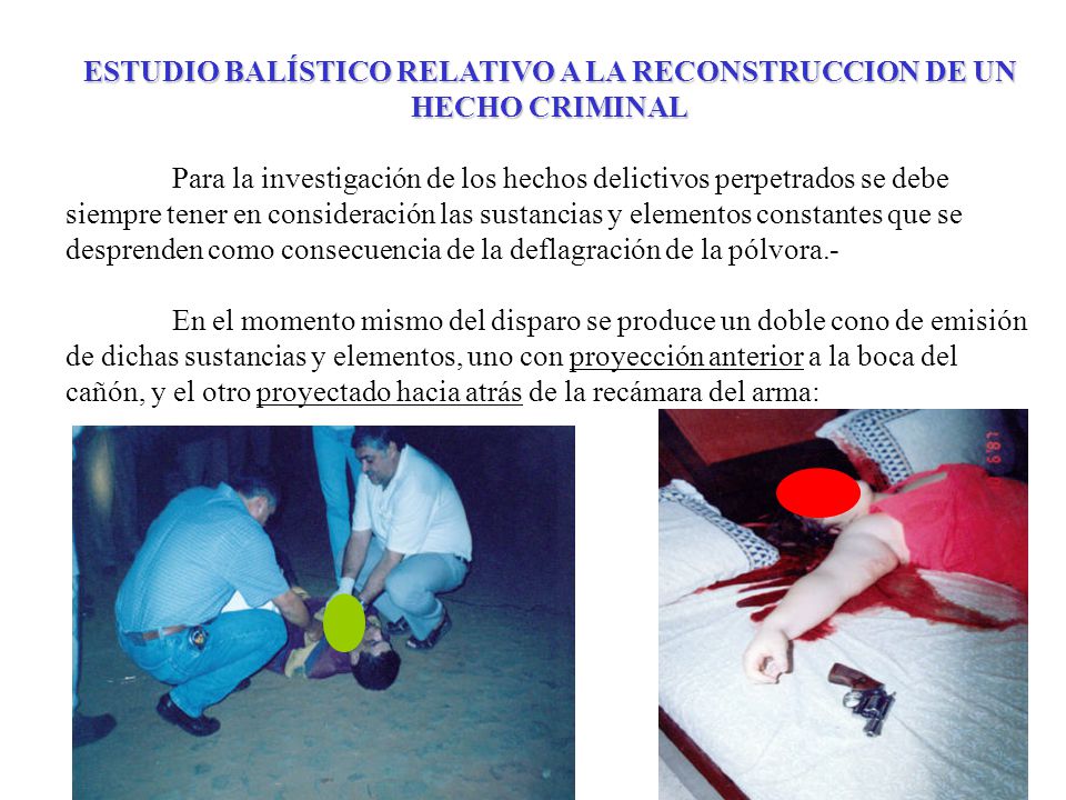 ESTUDIO BALÍSTICO RELATIVO A LA RECONSTRUCCION DE UN HECHO CRIMINAL