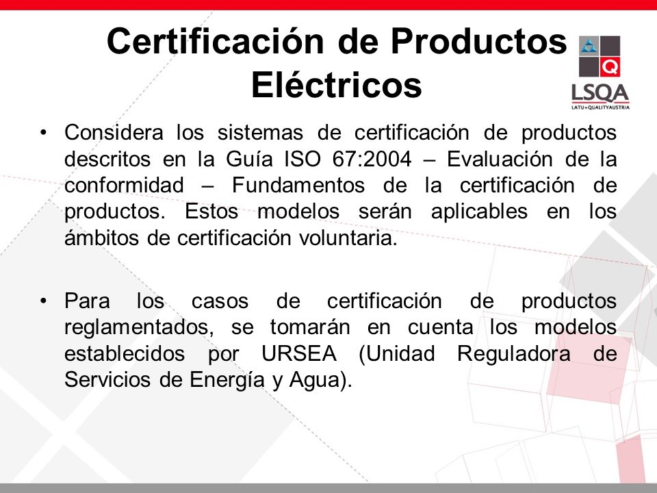 Certificación de Productos Eléctricos