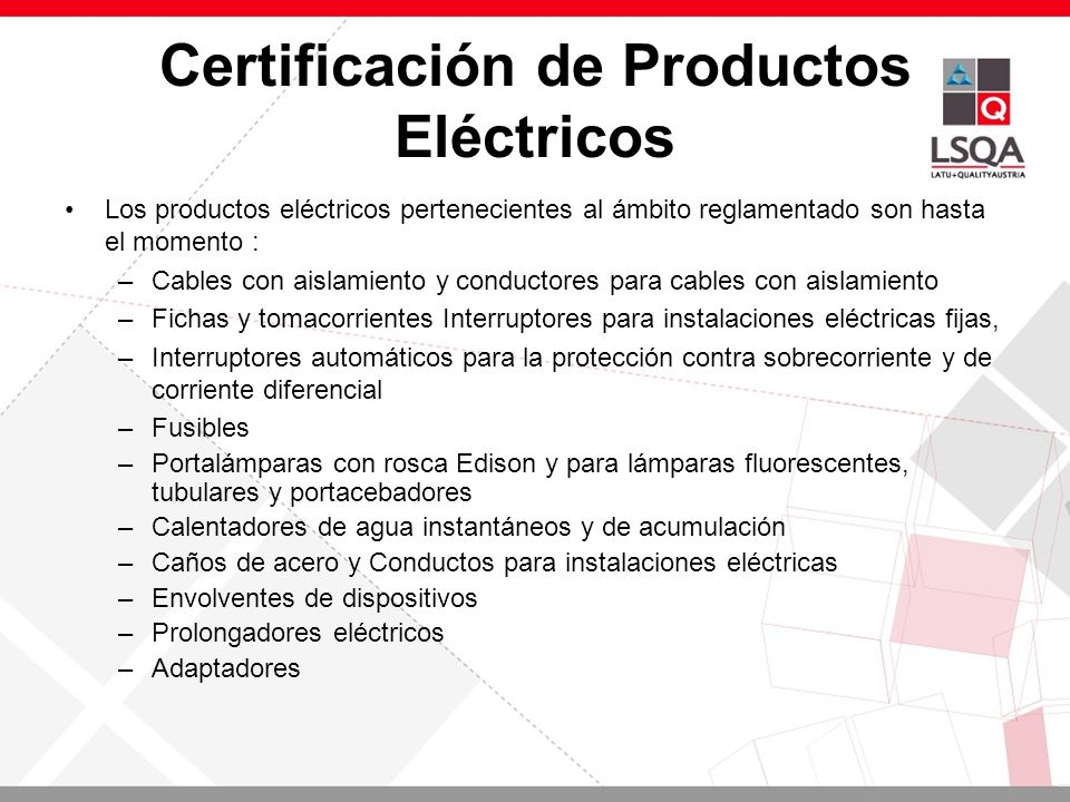 Certificación de Productos Eléctricos