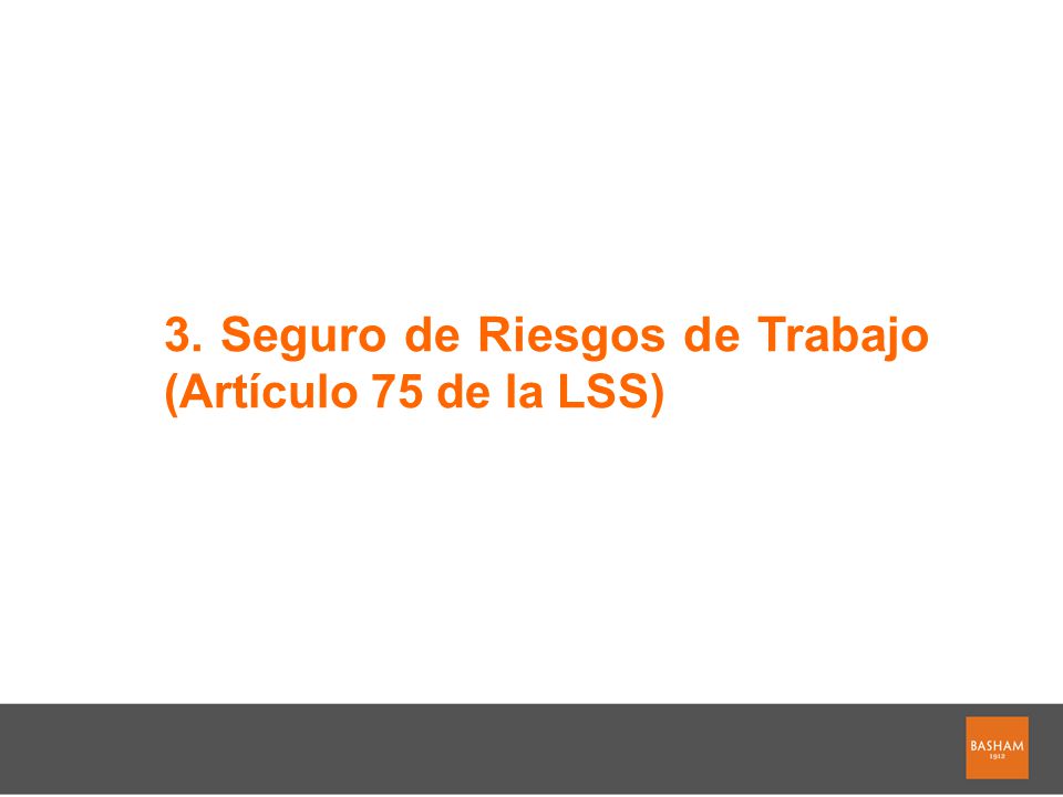 3. Seguro de Riesgos de Trabajo (Artículo 75 de la LSS)