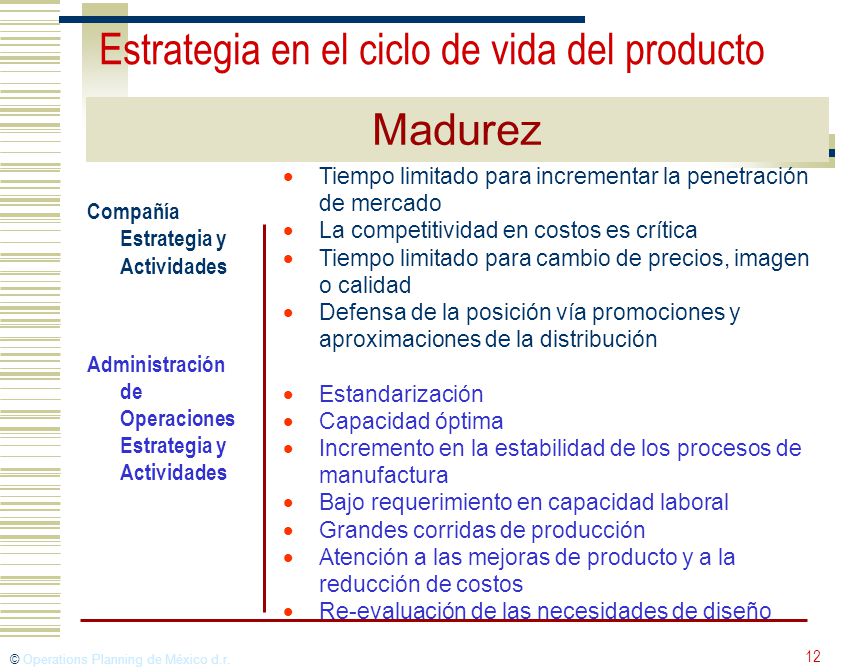 Estrategia en el ciclo de vida del producto