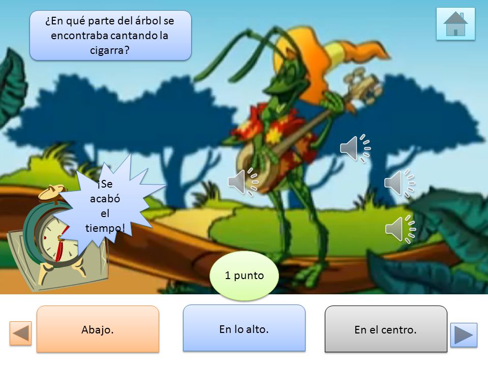 ¿En qué parte del árbol se encontraba cantando la cigarra