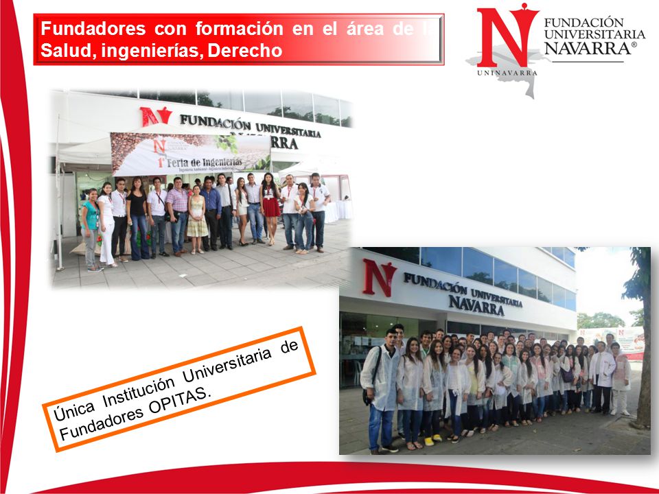 Fundadores con formación en el área de la Salud, ingenierías, Derecho