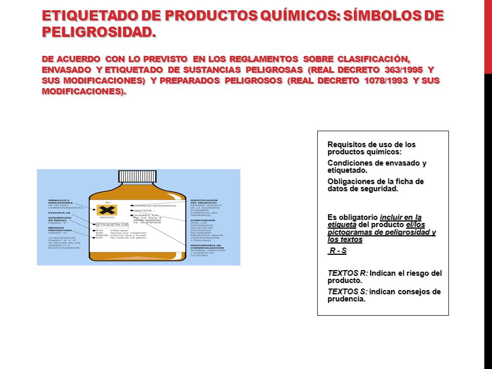 ETIQUETADO DE PRODUCTOS QUÍMICOS: SÍMBOLOS DE PELIGROSIDAD